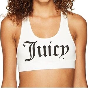 Juicy Couture White Racerback Sports Bra Y2K